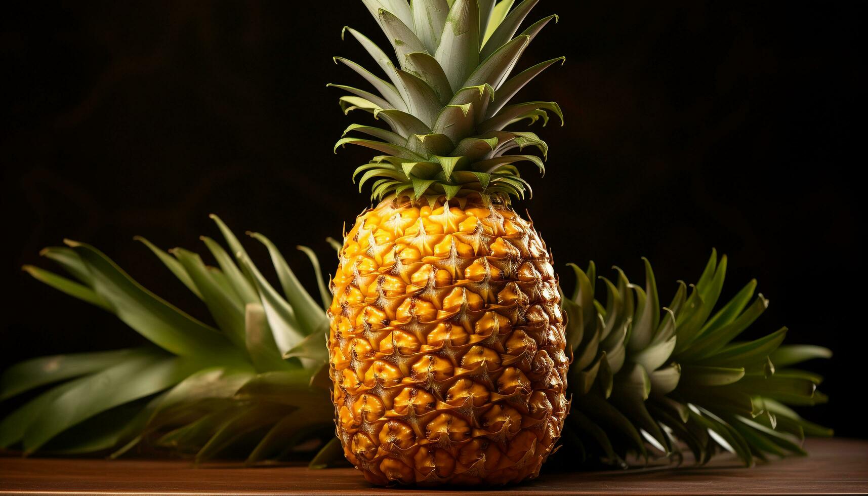 Freshness of ripe pineapple, a tropical fruit, brings healthy refreshment generated by AI photo