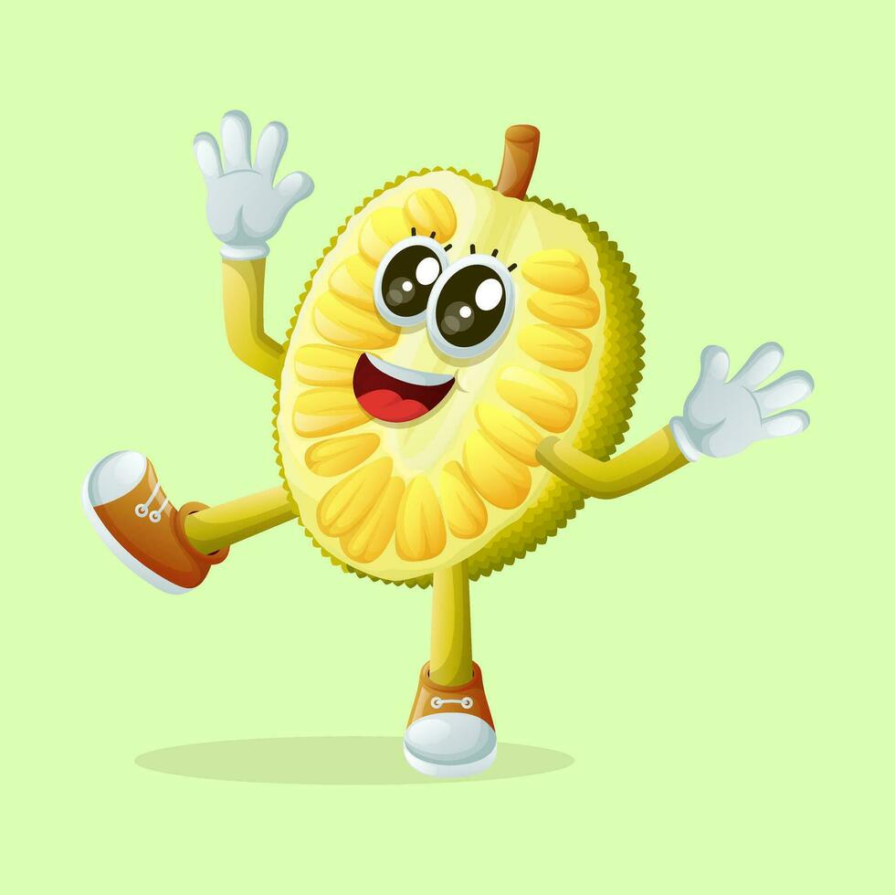 jackfruit character smiling with a happy expression vector