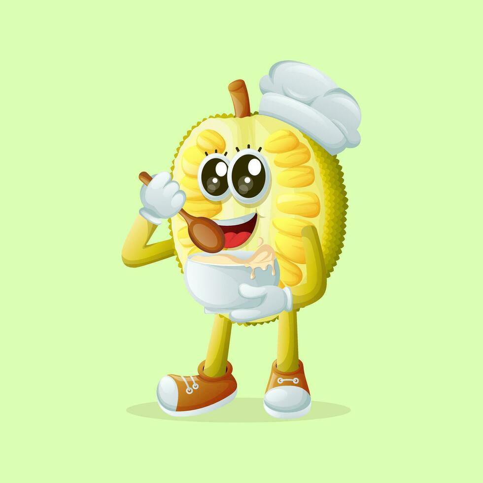 jackfruit character mixing ingredients vector