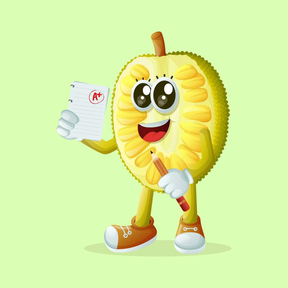 jackfruit character show the results of the exam vector