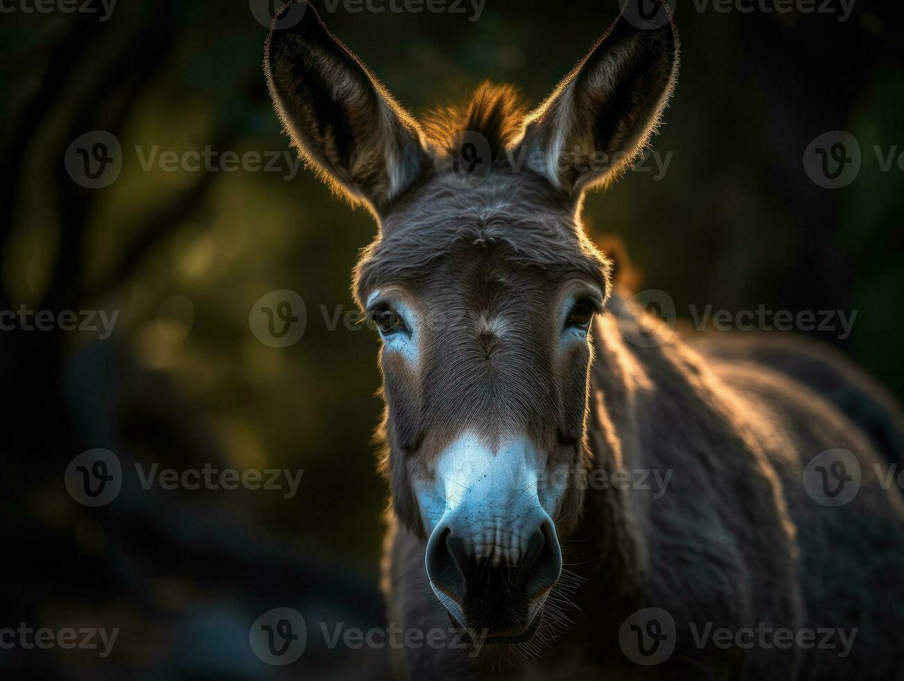 Mule portrait created with Generative AI technology photo