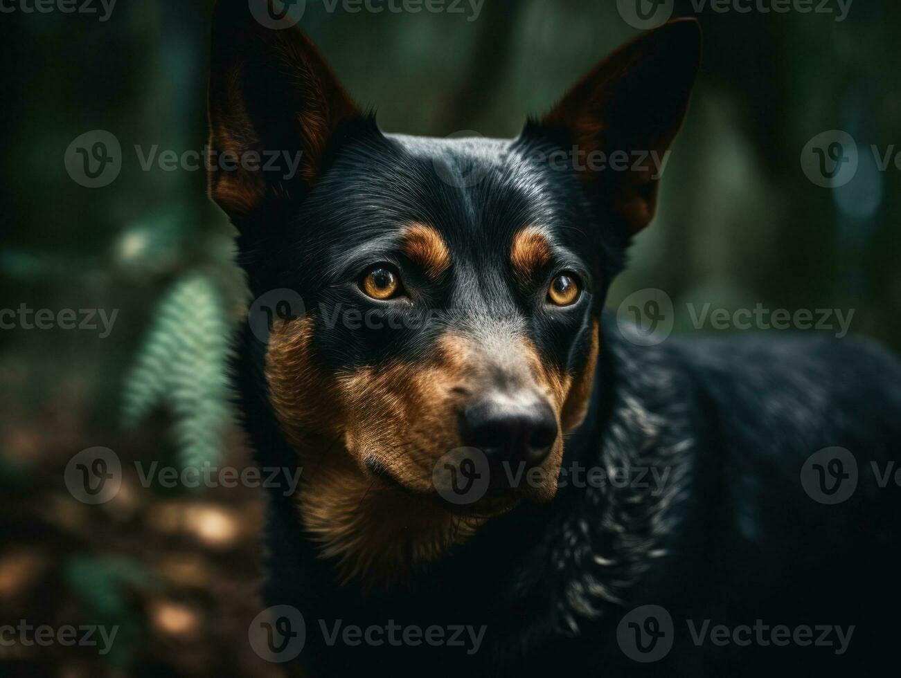 Australian Kelpie dog created with Generative AI technology photo