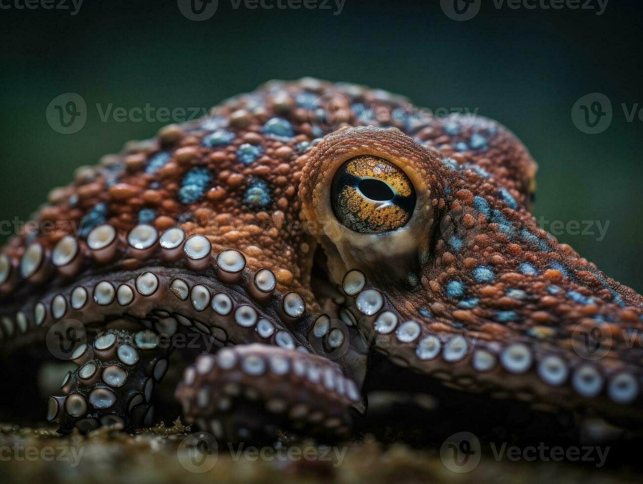 Octopus portrait created with Generative AI technology photo