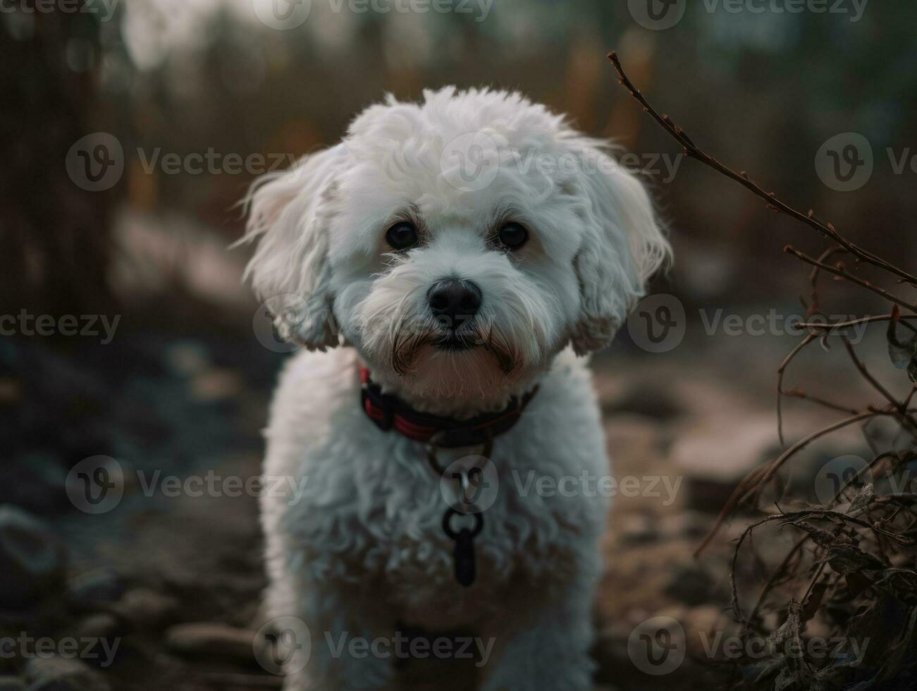 Bichon Frise dog created with Generative AI technology photo