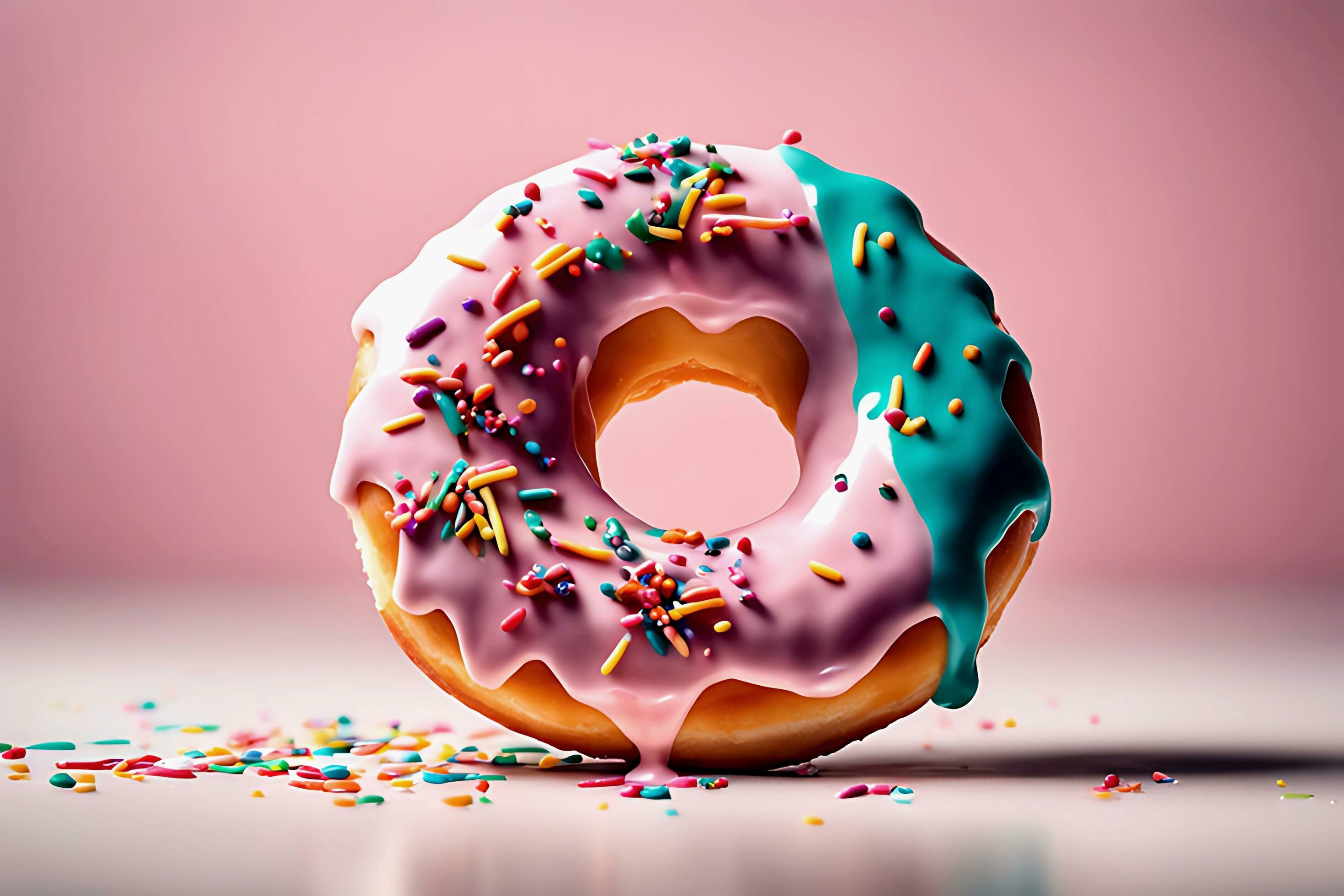 A Donut Gently Spinning in the Air AI Generated 29703415 Stock Photo at