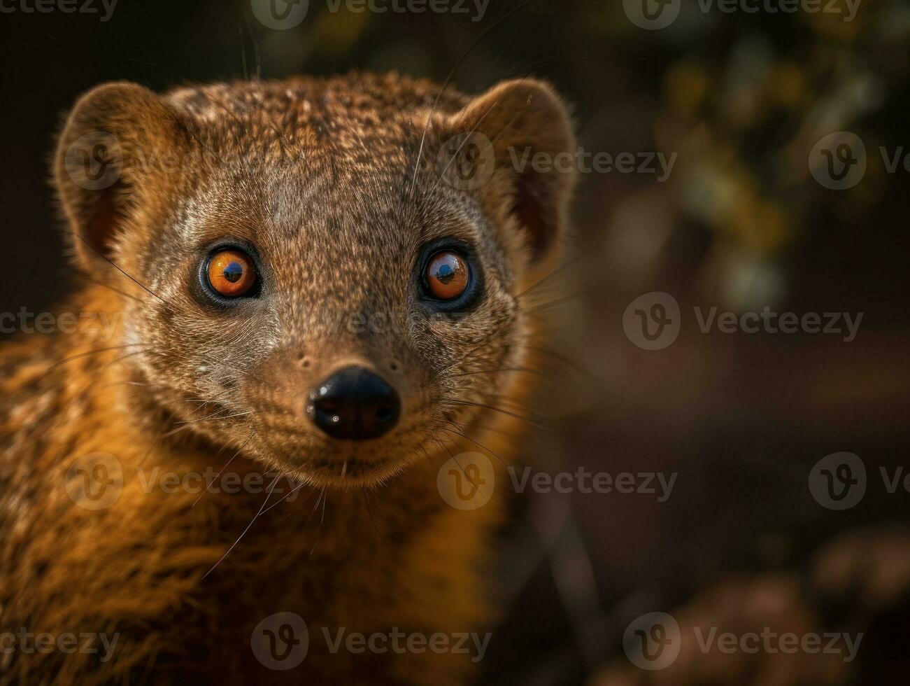 Mongoose portrait created with Generative AI technology photo