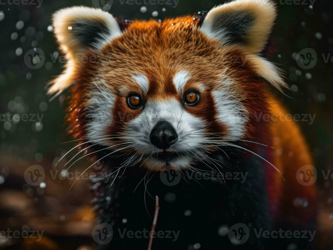 Red panda portrait created with Generative AI technology photo