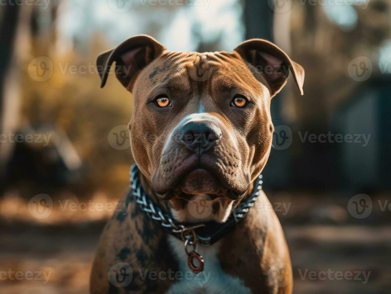 American Pit Bull Terrier dog created with Generative AI technology photo