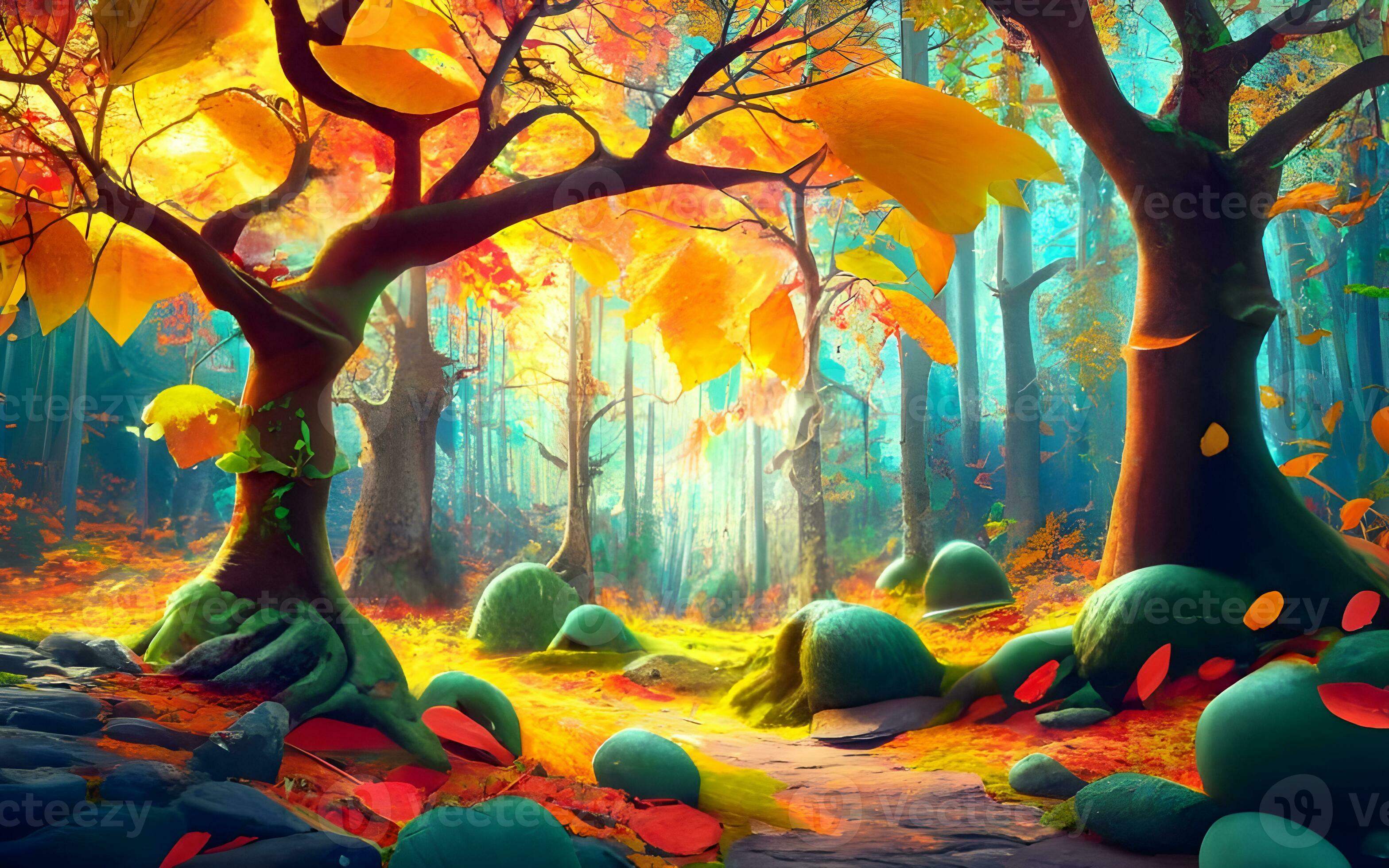Ethereal Symphony, A Tapestry of Vibrant Autumn Hues Unveiled in the 