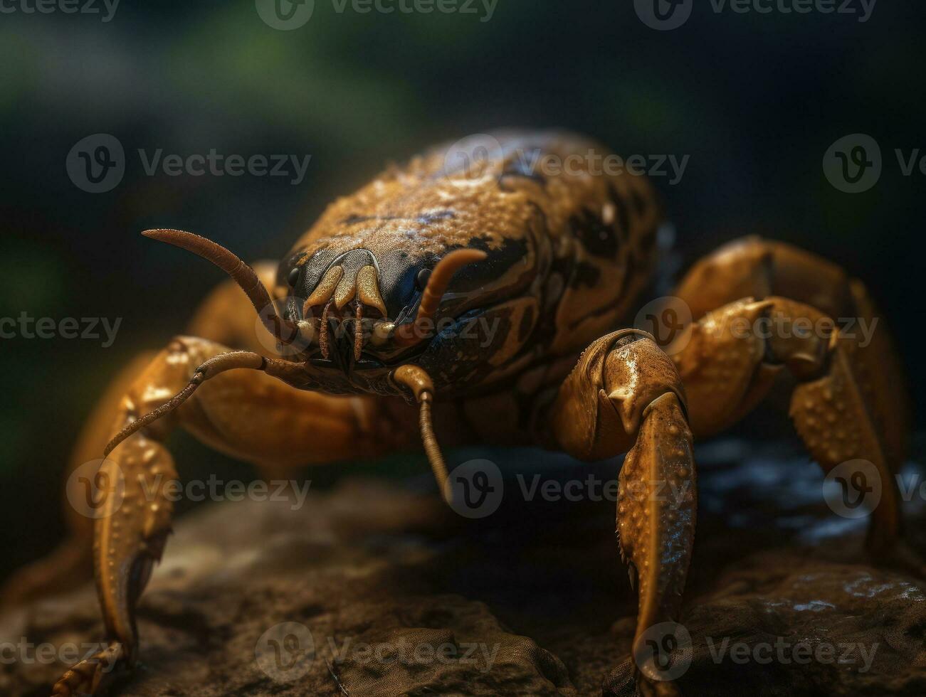 Scorpion portrait created with Generative AI technology photo