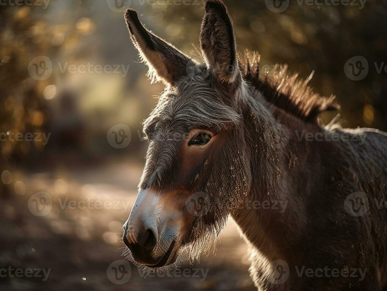 Mule portrait created with Generative AI technology photo