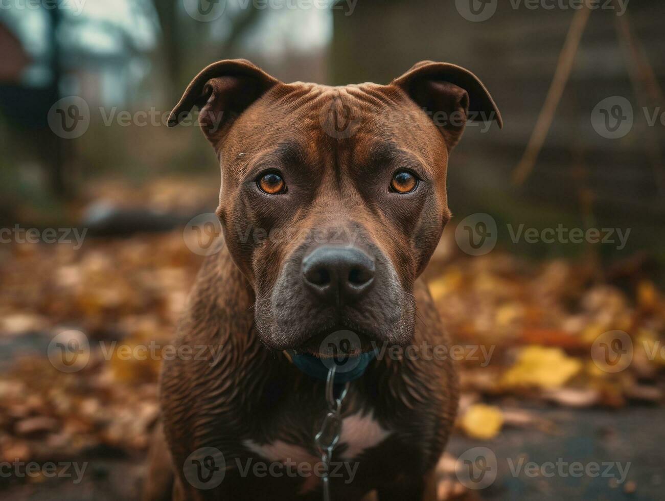 American Pit Bull Terrier dog created with Generative AI technology photo