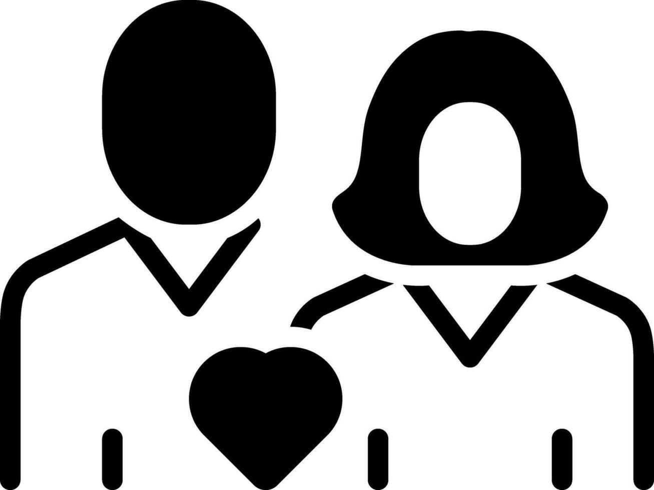 solid icon for couple vector