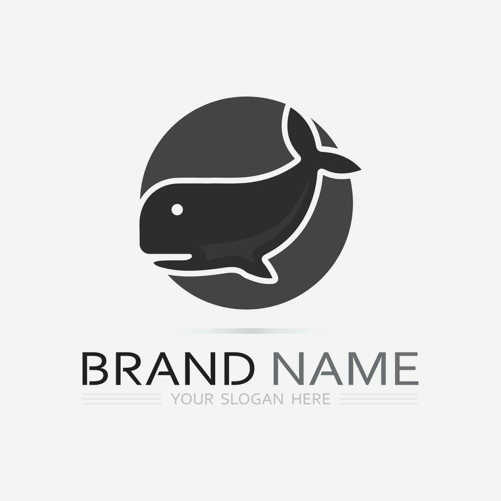 Fish abstract icon design logo template,Creative vector symbol of fishing club or online shop.