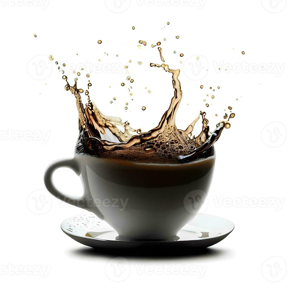 Celebrate international coffee day with liquid coffee splash ai generative photo
