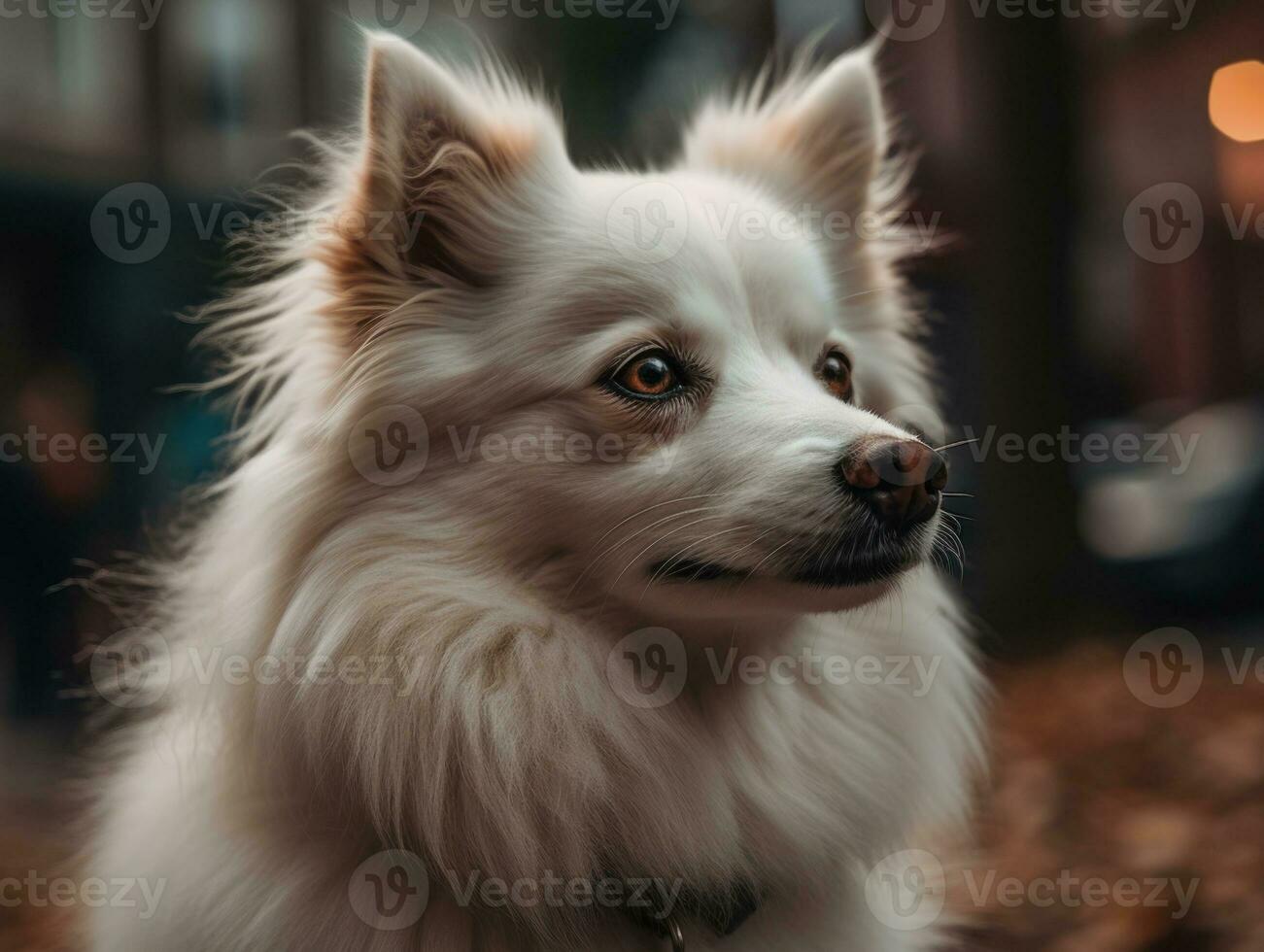 American Eskimo dog created with Generative AI technology photo