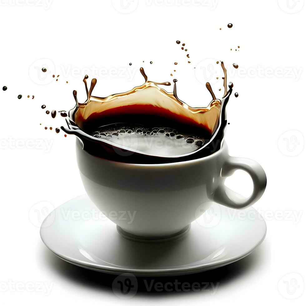 celebrar internacional café día con líquido café chapoteo ai generativo foto