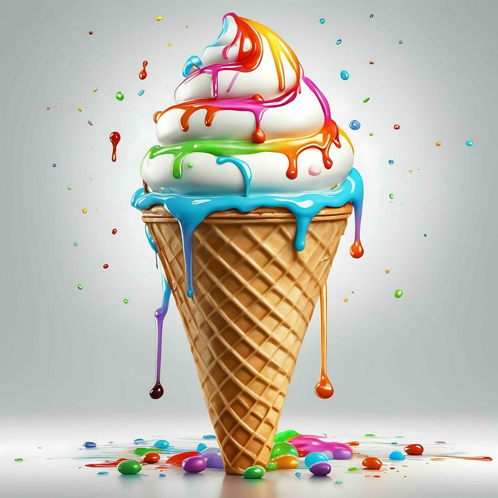 Chocolate, Vanilla Ice Cream Isolated AI Generated photo