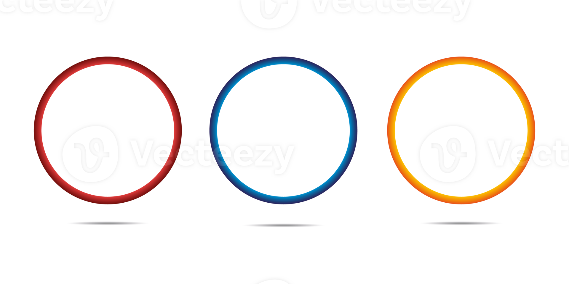 Colorful ring shape 3d icon set. realistic design elements collection. illustration in cartoon minimal style png
