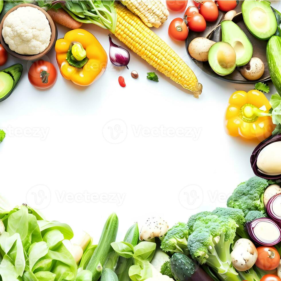 Vegetarian food background for world vegan day celebration ai generative photo