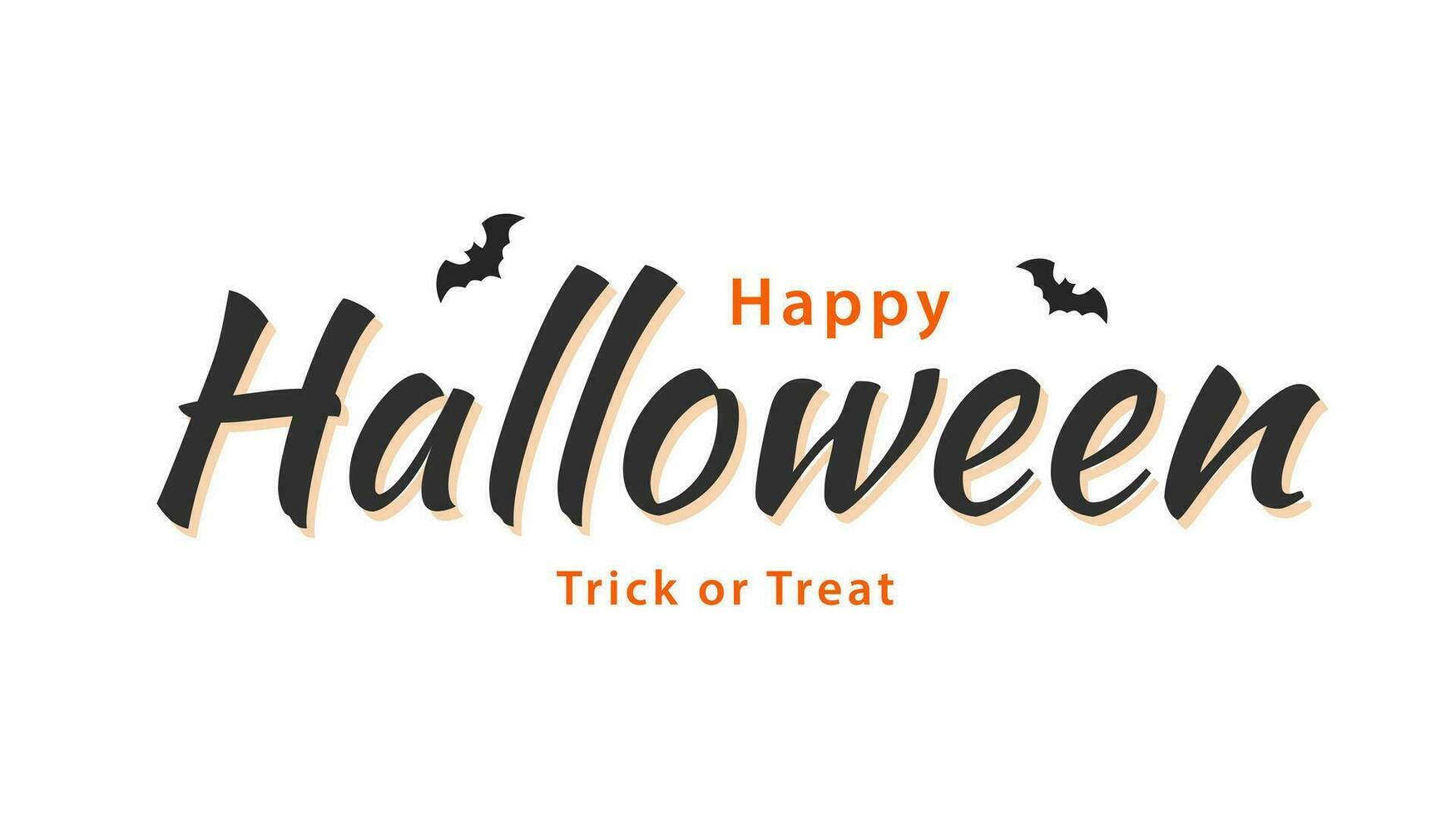 Happy Halloween lettering text design. Halloween holiday typography for greeting card, banner, poster, invitation. Vector illustration