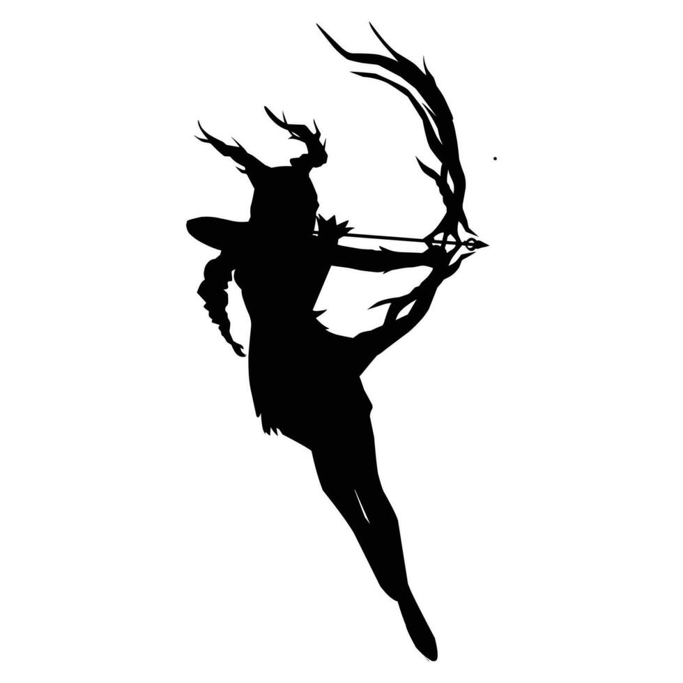 silhouette of the movements and body shape of an archer vector