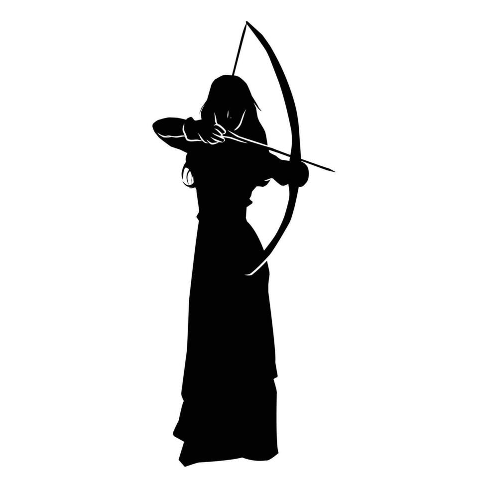 silhouette of the movements and body shape of an archer vector