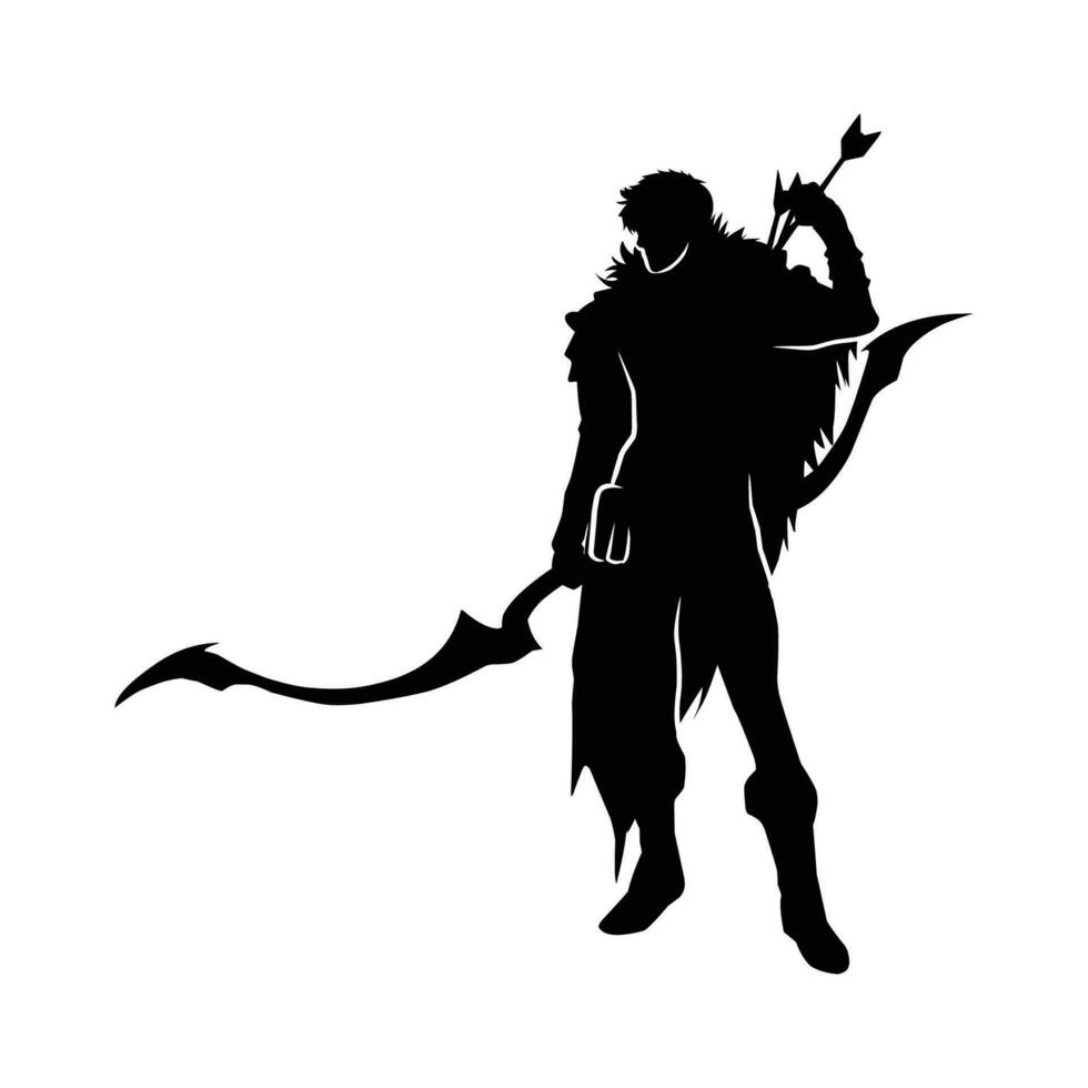 silhouette of the movements and body shape of an archer vector