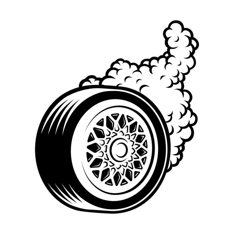 vector ilustración coche rueda
