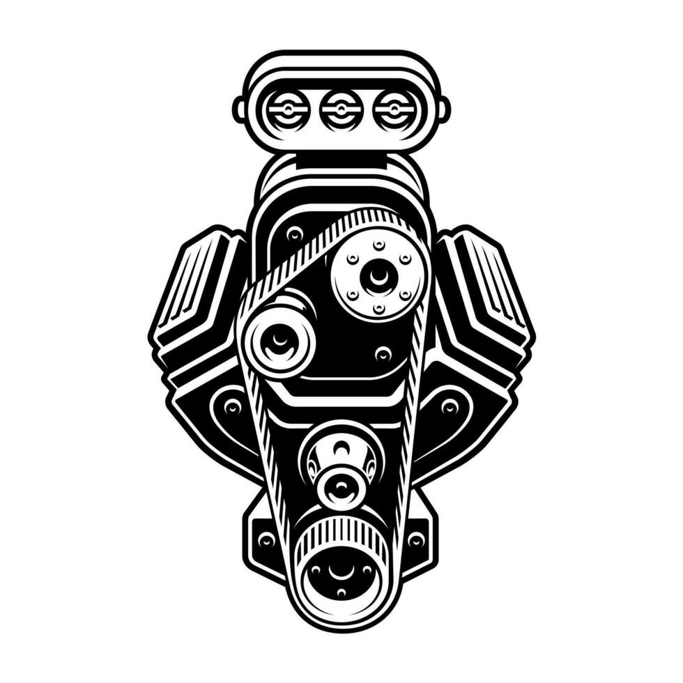 Illustration hot rod engine vector