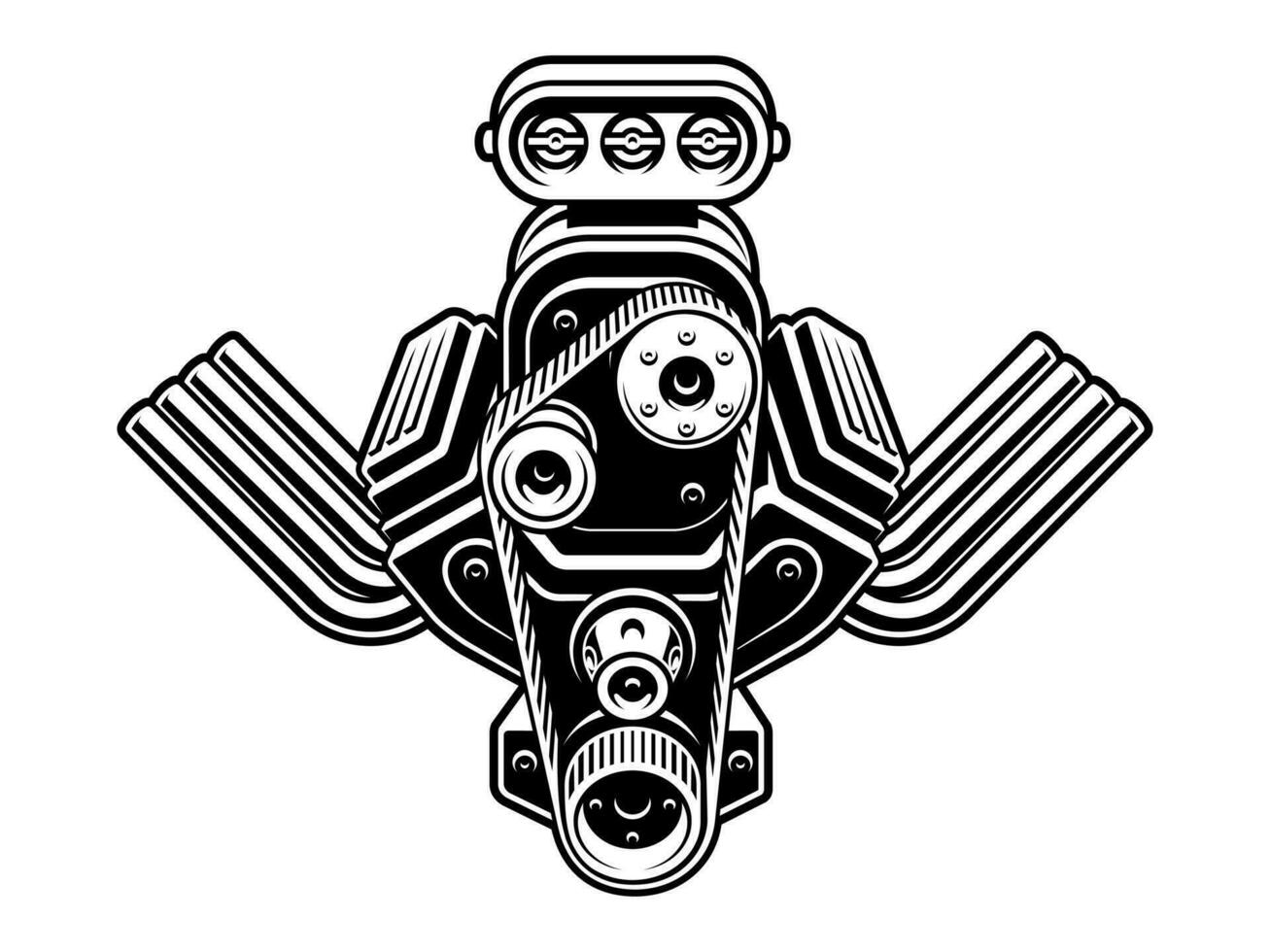 Hot rod engine vector illustration