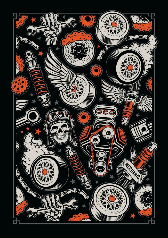 Hot Rod Graphic Print vector