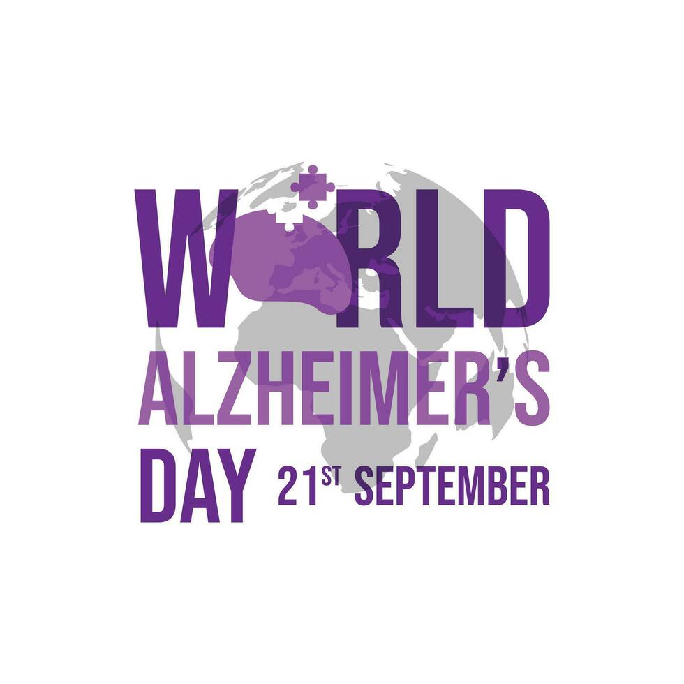 mundo Alzheimer día bandera diseño vector