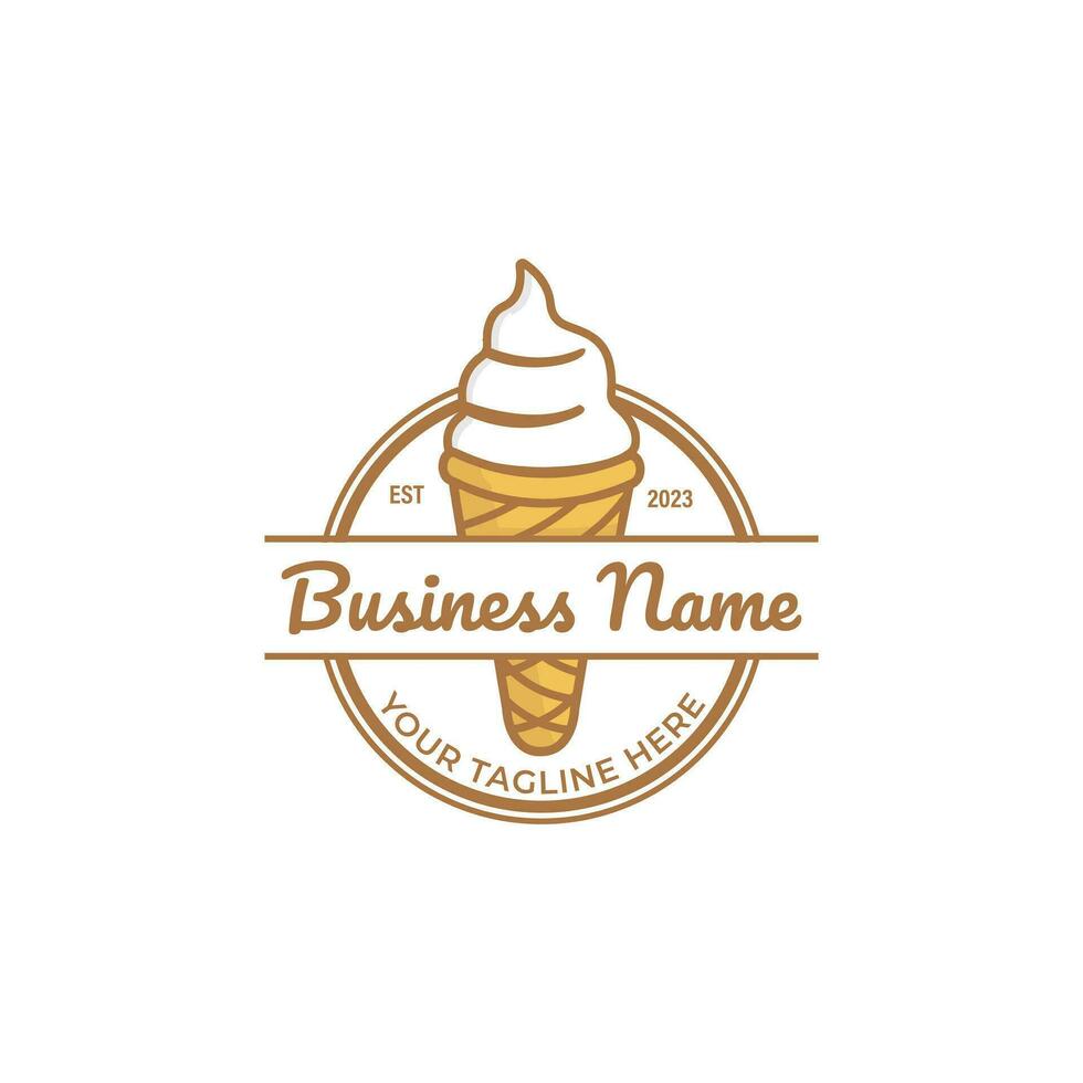 Ice cream logo design illustration vector