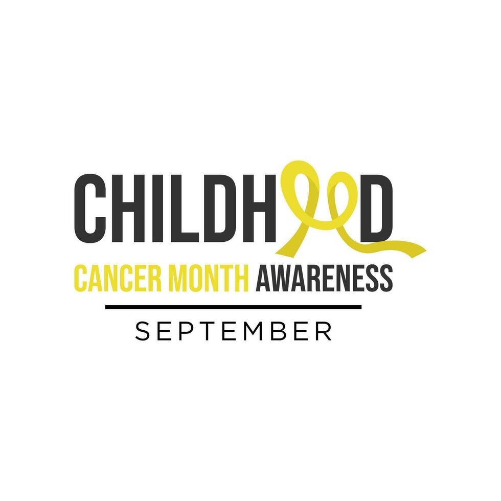 Childhood cancer day yellow ribbon design vector