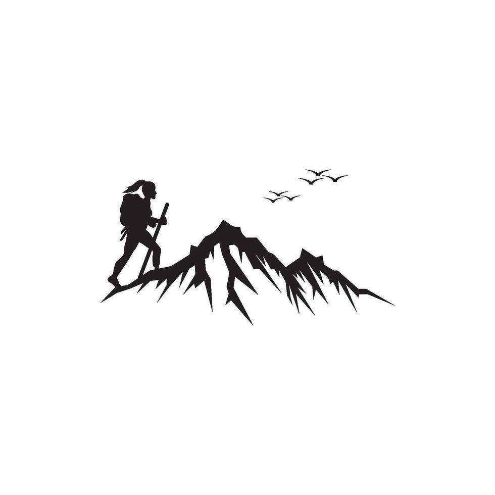 sencillo alpinismo logo icono,diseño vector ilustración