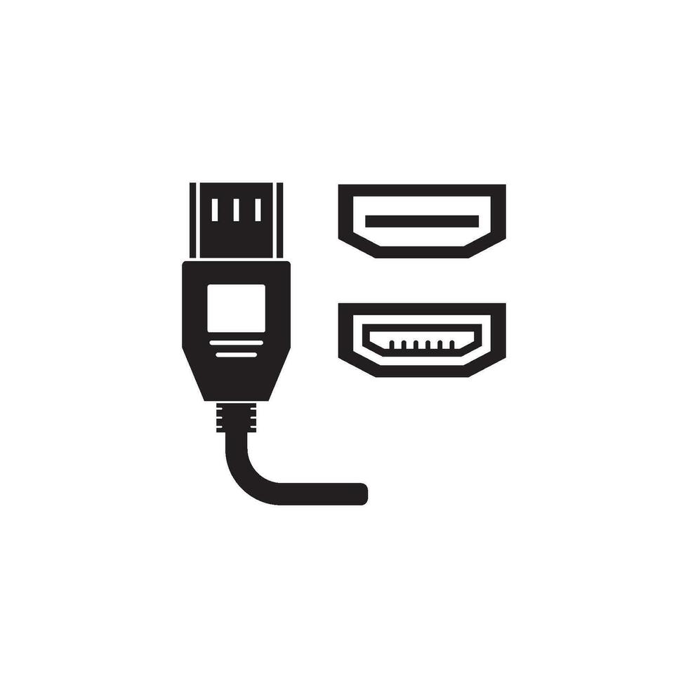 hdmi port line icon vector. hdmi port sign. isolated contour symbol black illustration vector