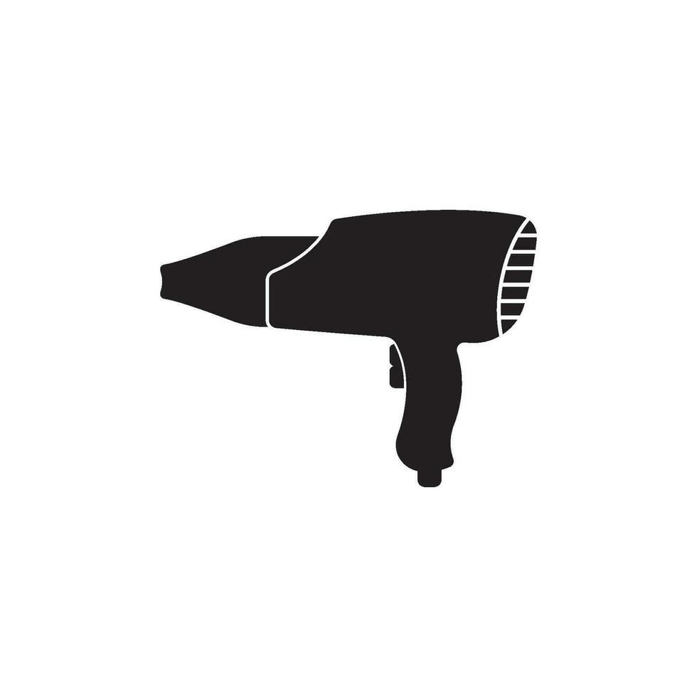 Hairdryer icon, hair dryer black vector icon isolated