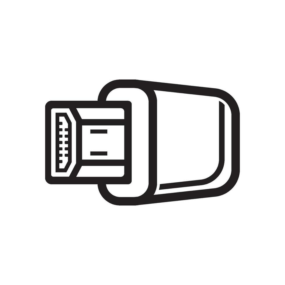 hdmi port line icon vector. hdmi port sign. isolated contour symbol black illustration vector