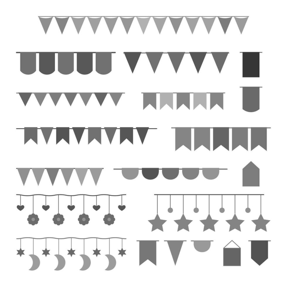 icon flags paper icon set elements vector for birthday party and holiday decoration
