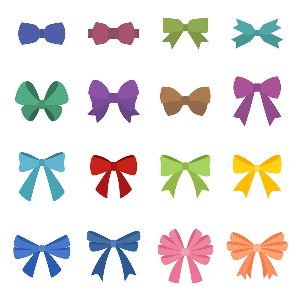 colorful bow tie icon set illustration sign collection vector graphic decorative