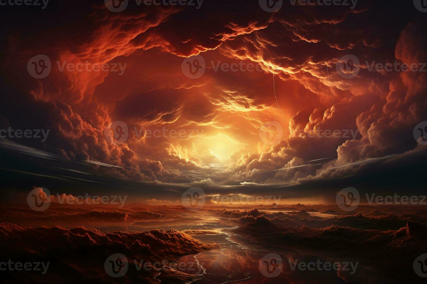 supercell and rainbow. AI generative photo