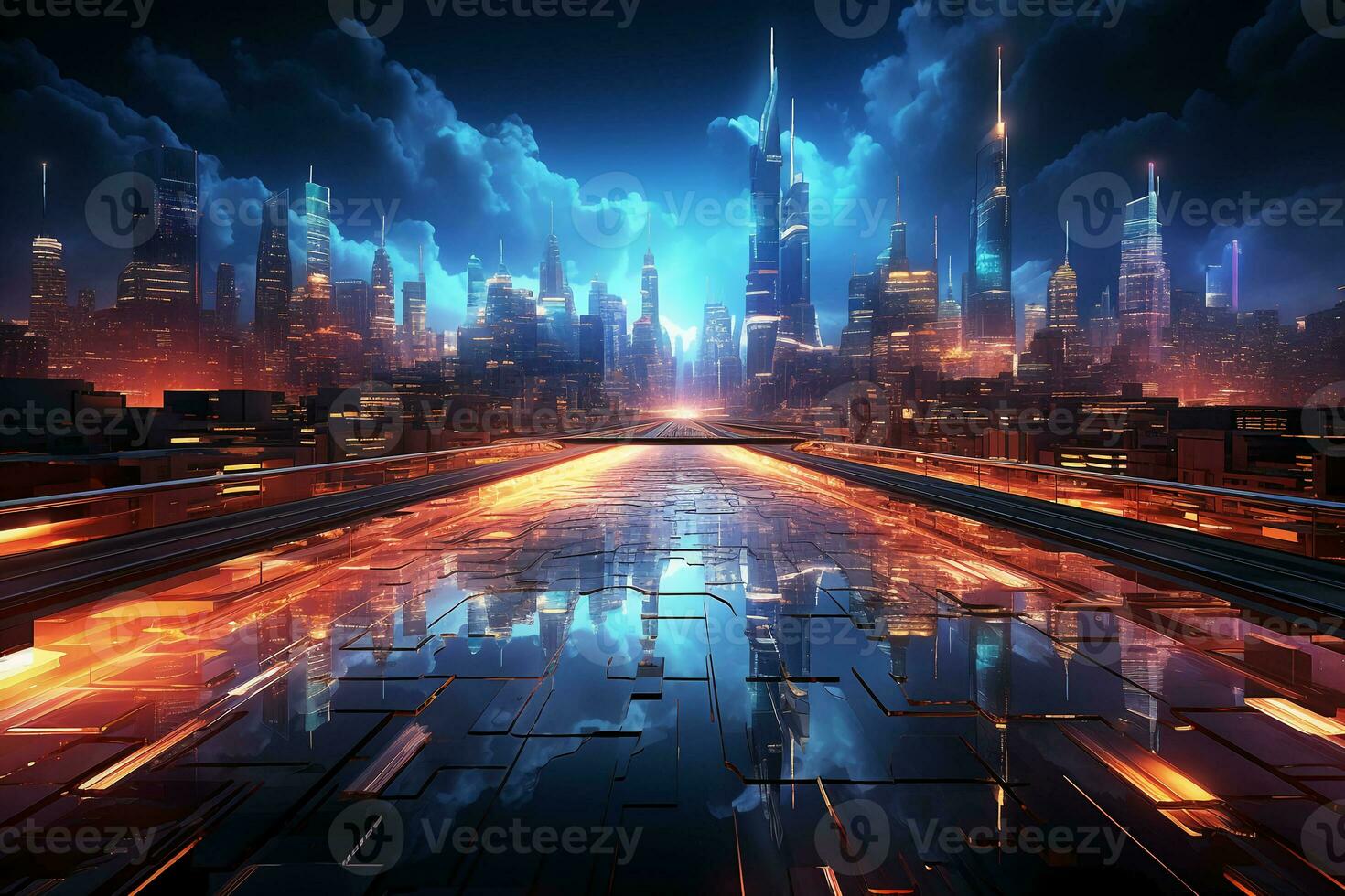 photo realistic data packet flowing throughout the internet as seen from space. AI generative