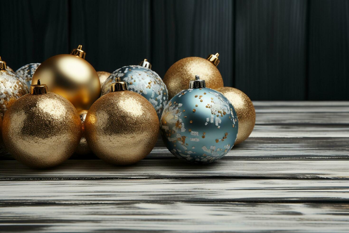 Christmas holidays composition on white wooden background. AI generative photo