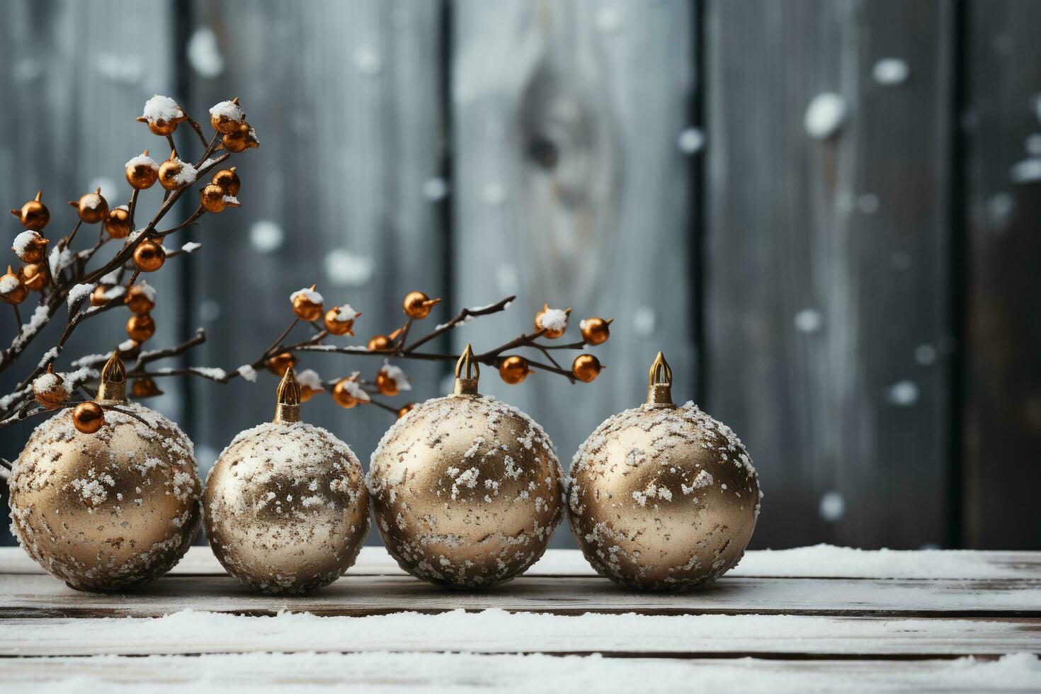 Christmas holidays composition on white wooden background. AI generative photo