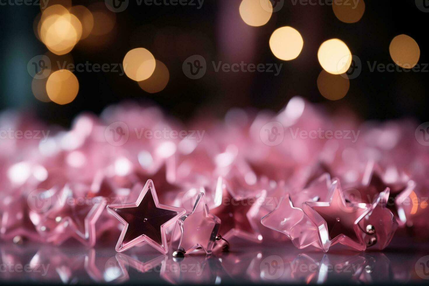 Abstract shiny background with pink color stars, trendy color, style of Barbie pink. AI generative photo