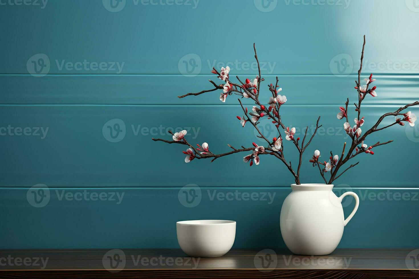 Horizontal or vertical background with ceramic tile. Mock up template. Copy space for text. AI generative photo