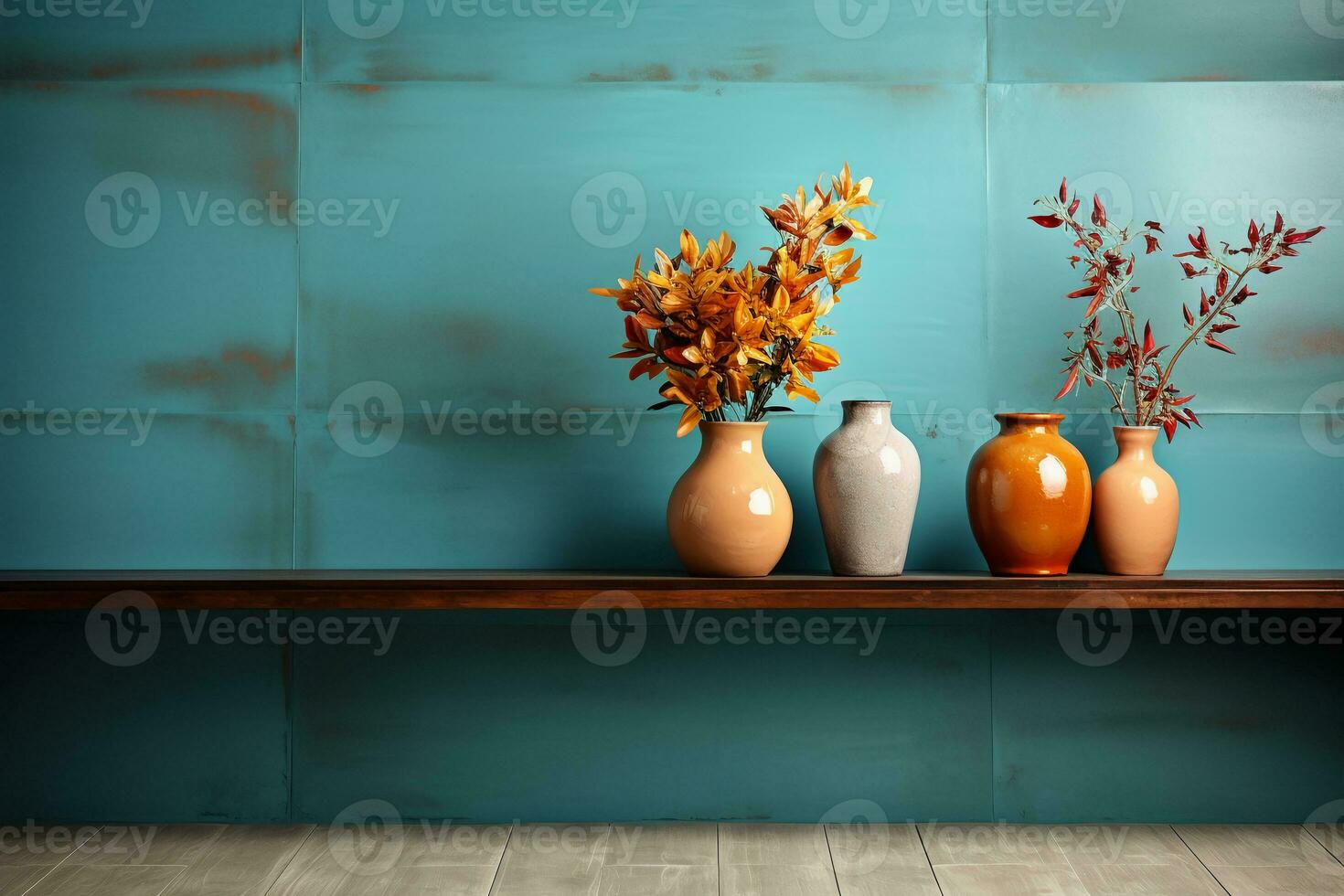 Horizontal or vertical background with ceramic tile. Mock up template. Copy space for text. AI generative photo