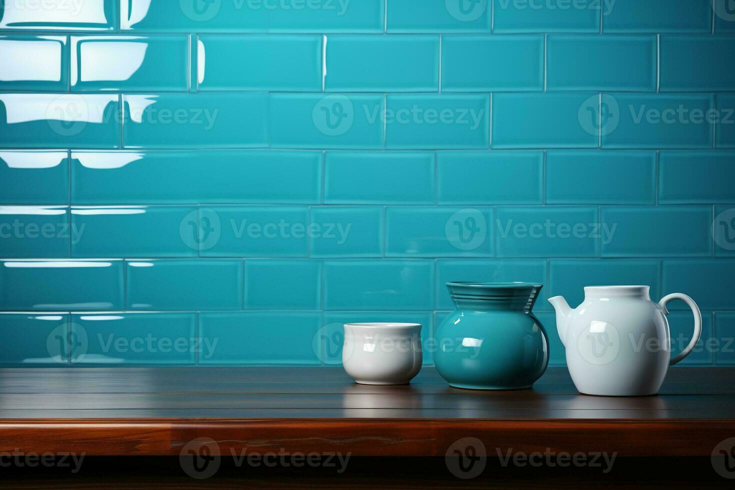 Horizontal or vertical background with ceramic tile. Mock up template. Copy space for text. AI generative photo