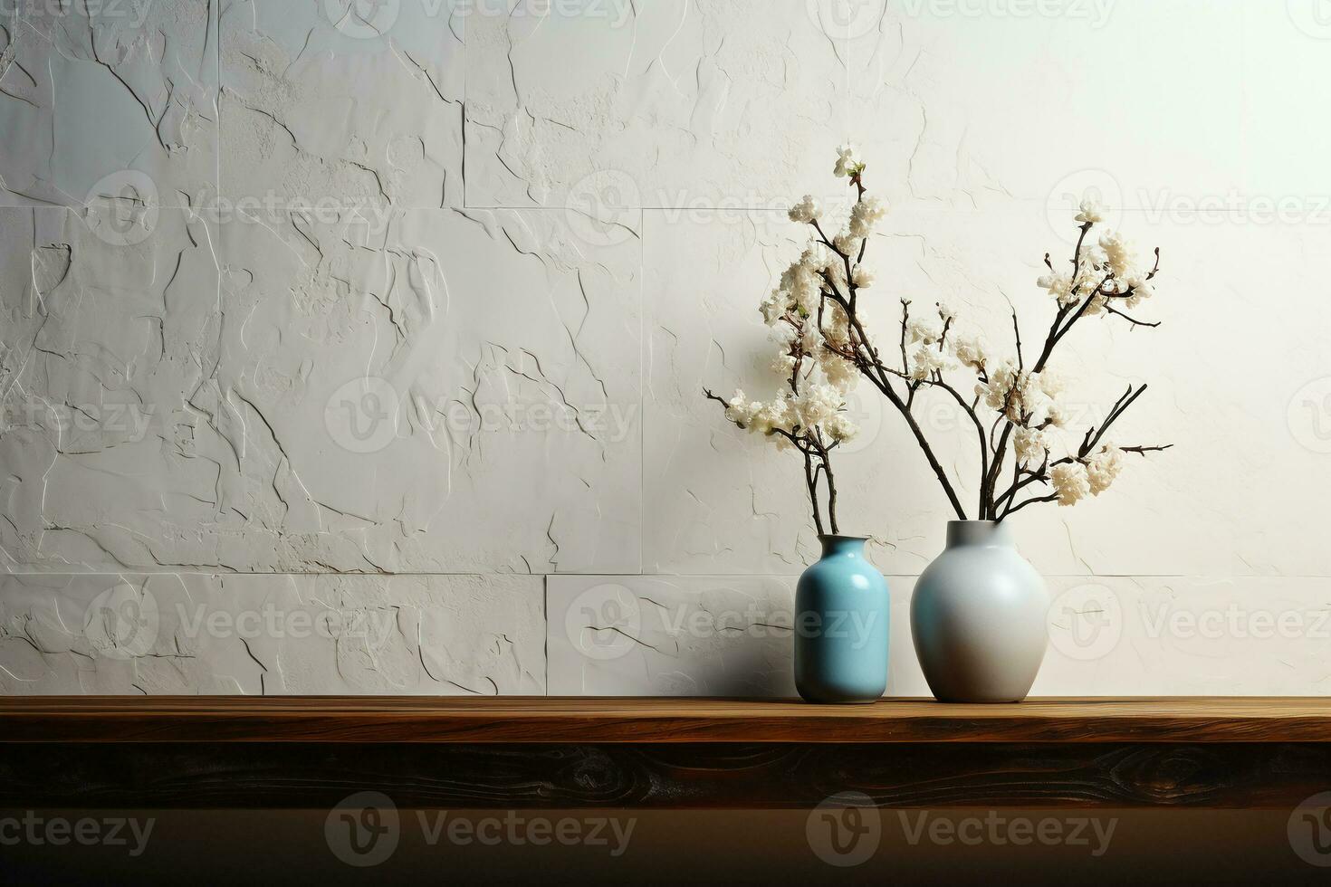 Horizontal or vertical background with ceramic tile. Mock up template. Copy space for text. AI generative photo